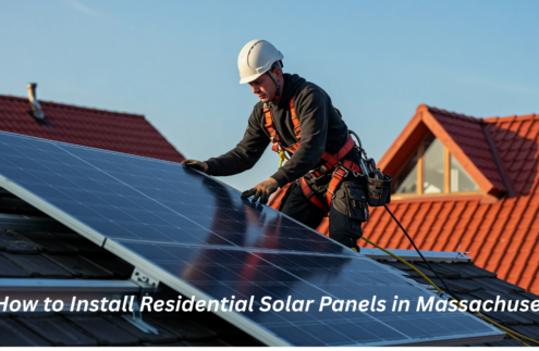 Residential solar panel installation in Massachusetts,