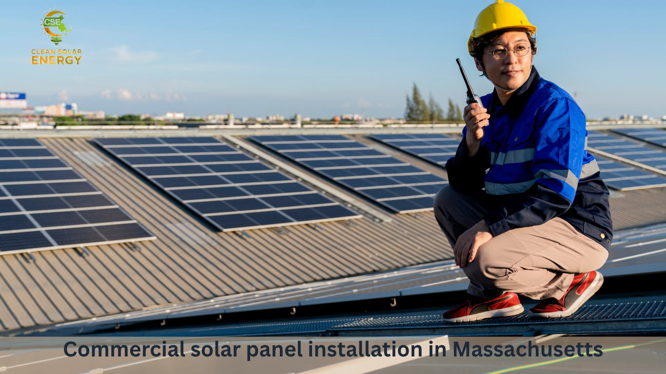 Commercial solar panel installation in Massachusetts