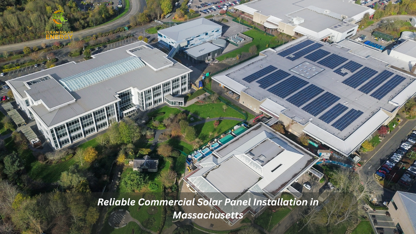 Commercial solar panel installation in Massachusetts