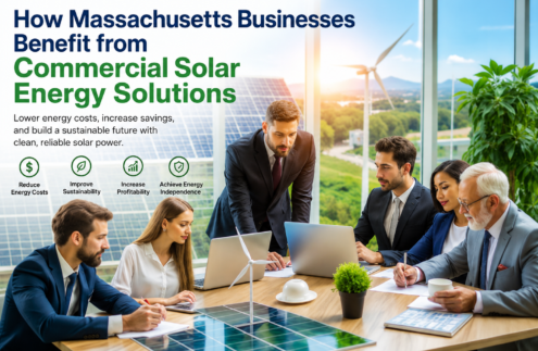 Commercial solar panel installation in Massachusetts