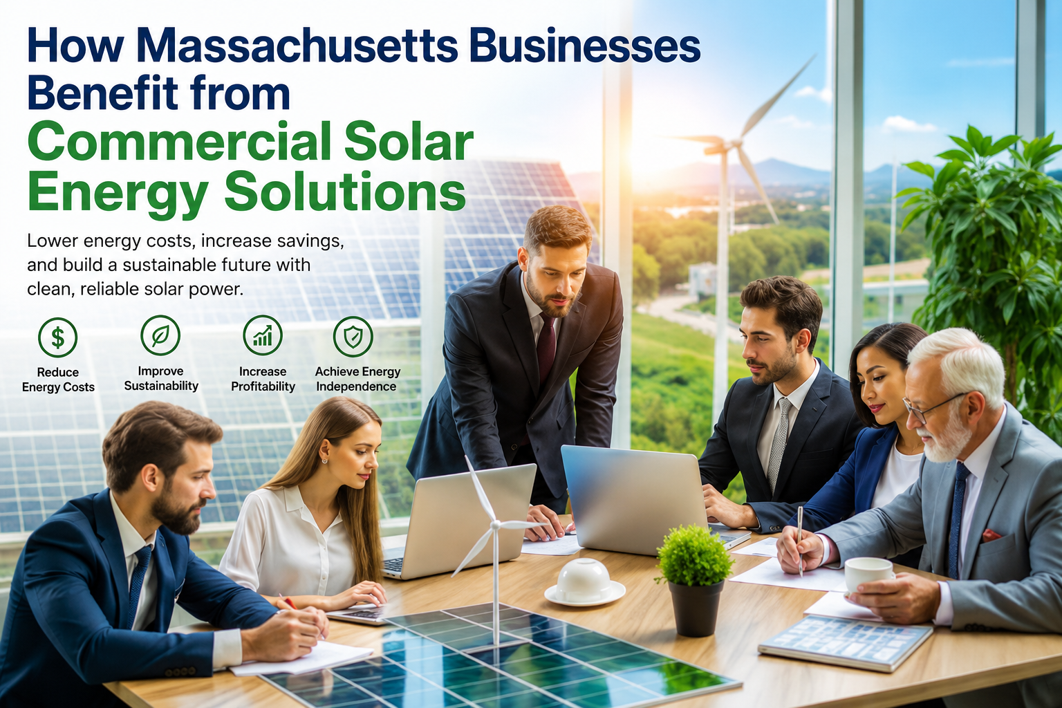 Commercial solar panel installation in Massachusetts