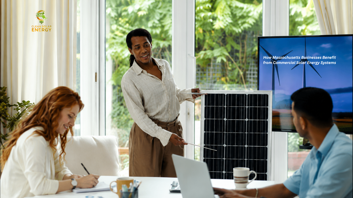 Commercial solar panel installation in Massachusetts