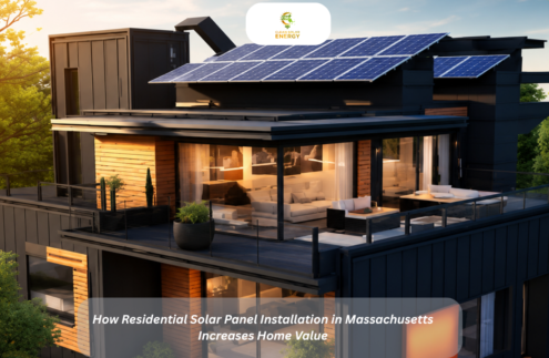 Residential solar panel installation in Massachusetts