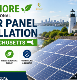 Solar panel installation in Massachusetts.