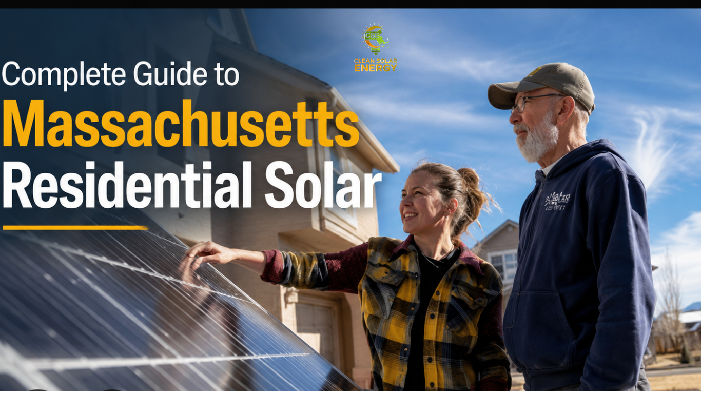 Residential solar panel installation in Massachusetts