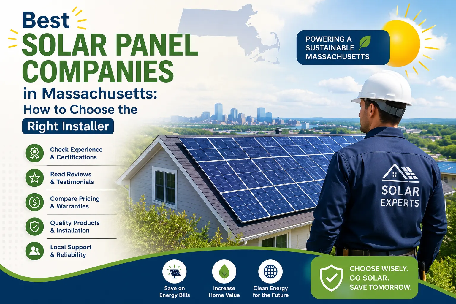 Solar power installation in Massachusetts