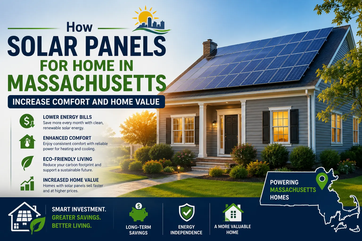 solar panels for a home in Massachusetts