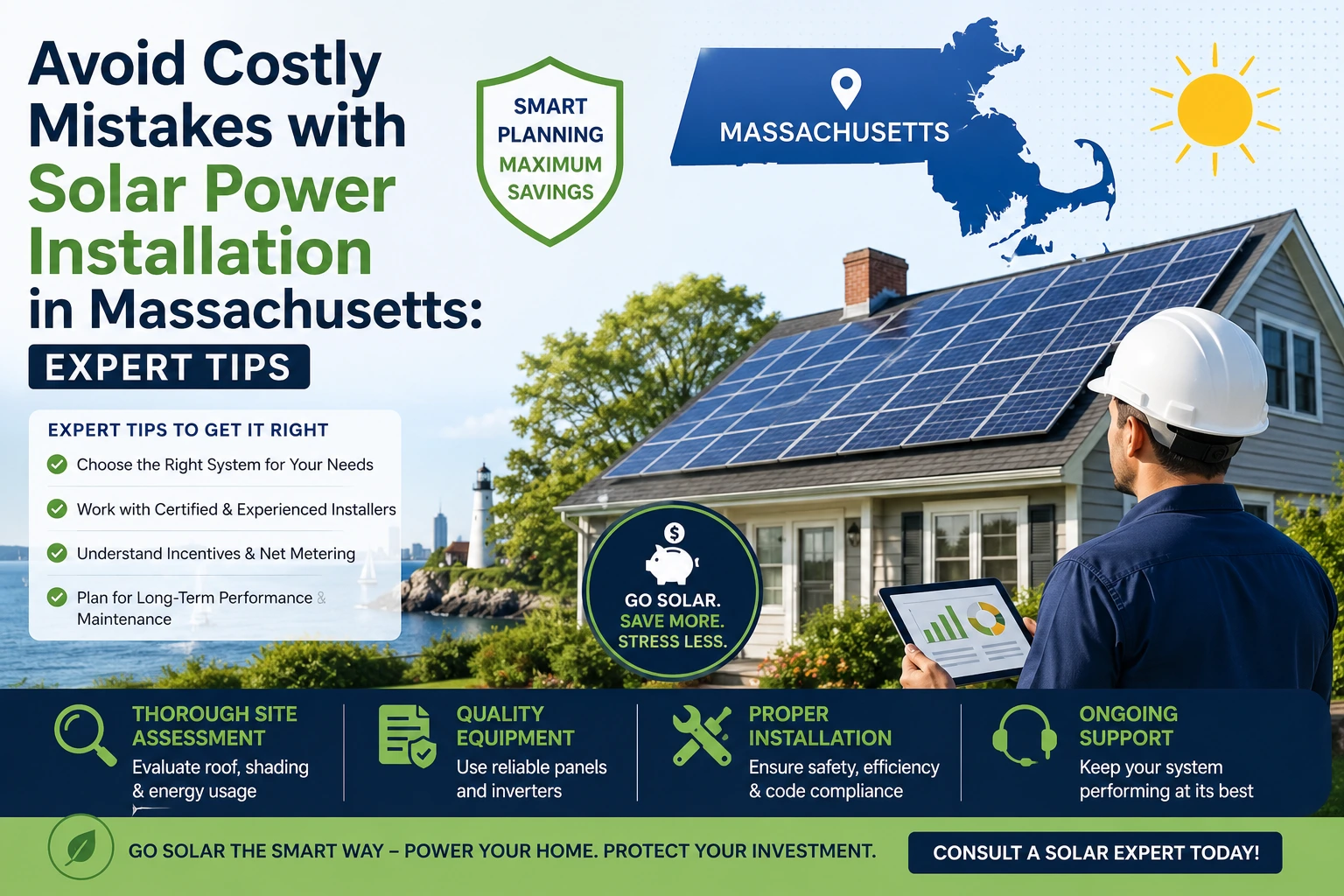 solar power installation in Massachusetts.