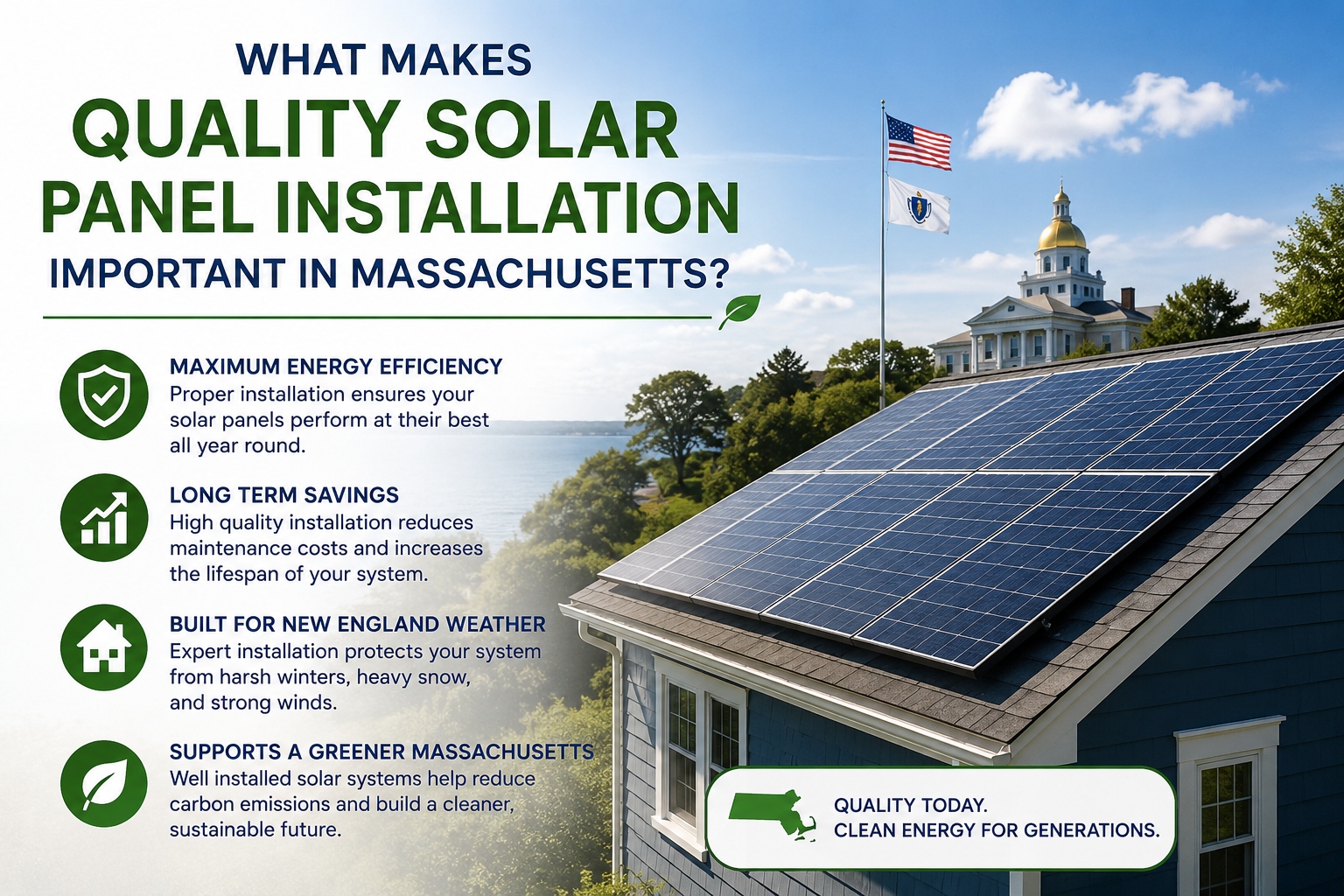 Solar panel installation in Massachusetts