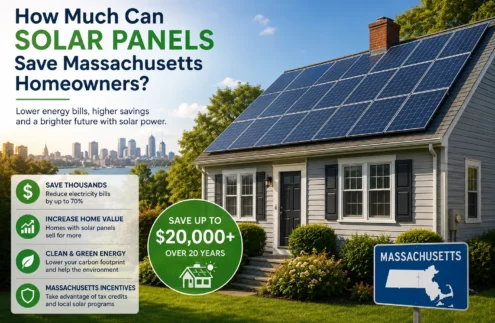 Solar panels for home in Massachusetts.