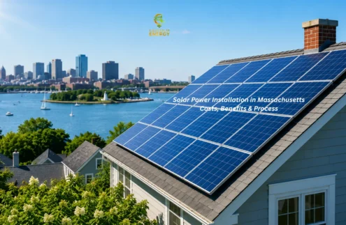 Solar power installation in Massachusetts